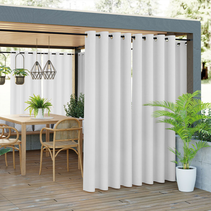 GARDENIA Zasłona gotowa na przelotkach, szerokość 140cm x wysokość 180cm, kolor 050 biały TD0025