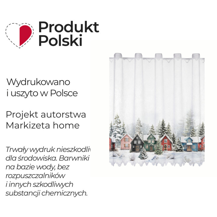 ŚNIEŻNA DOLINA Wielokolorowa zazdrostka z żakardu 150x70 cm