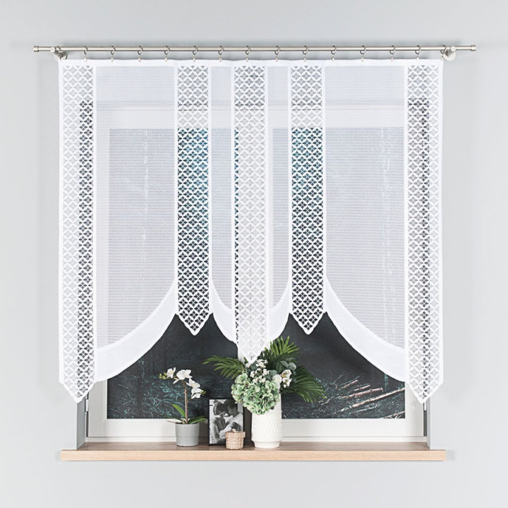 BERBERA Biała firanka gotowa panelowa z żakardu 160x140 cm