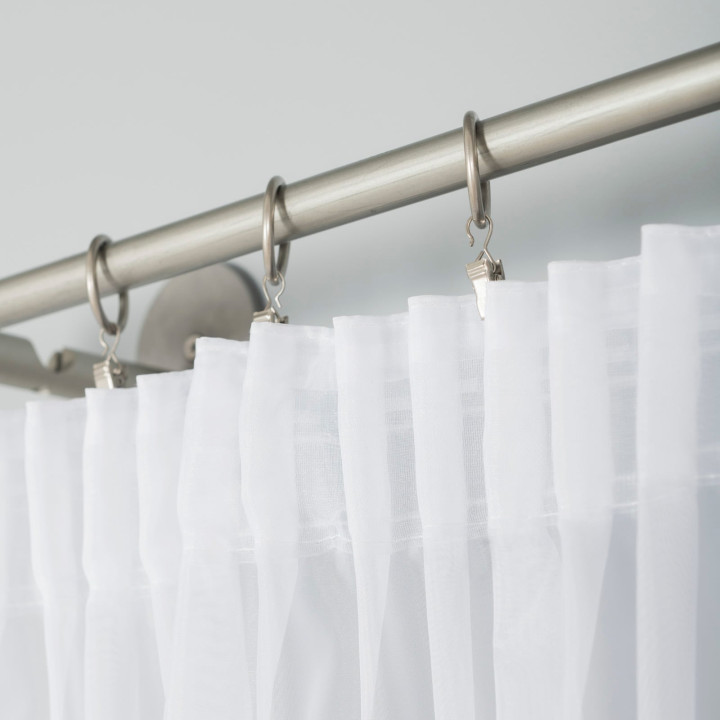 WOAL Biała firanka gotowa na taśmie z woalu 140x240 cm