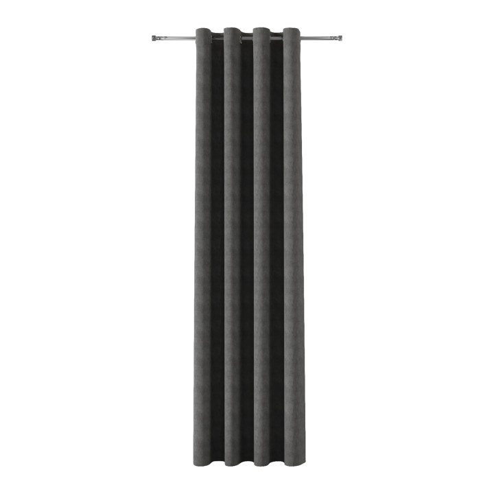 MILAS Zasłona gotowa na przelotkach, szerokość 140 x wysokość 260cm, kolor 798 ciemny szary