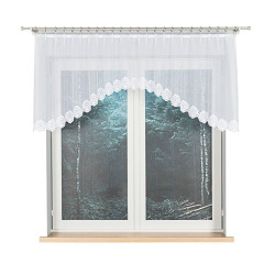 ŻAKLINA Biała firanka gotowa żakardowa z podcięciem 250x80 cm