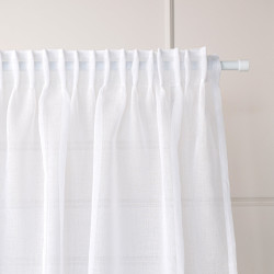 MARIETTA Firana gotowa na taśmie, szerokość 140cm x wysokość 250cm, kolor 004 biały ze złotym zdobieniem