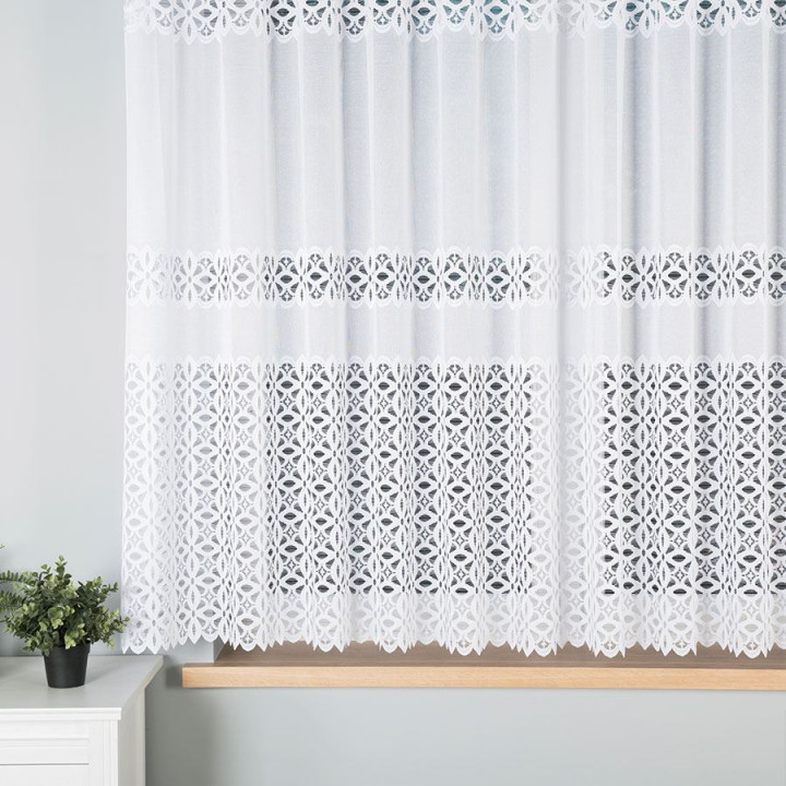 ADRIANNA Biała firanka gotowa żakardowa 300x160 cm