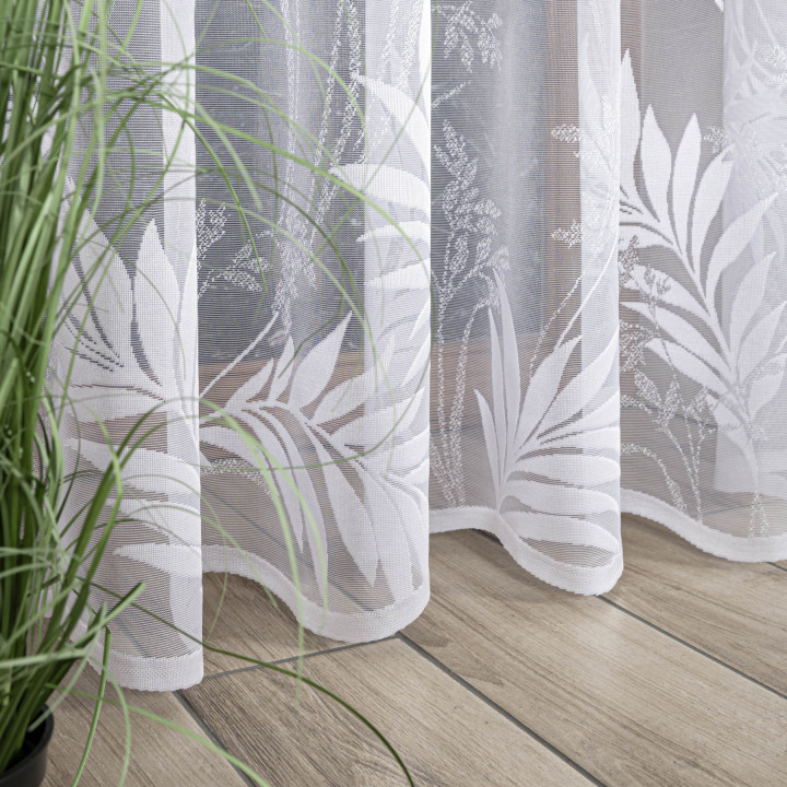 KAJA Biała firanka gotowa żakardowa 300x250 cm