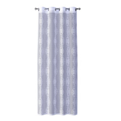 EMBER Biała firanka gotowa na przelotkach z żakardu 140x250 cm