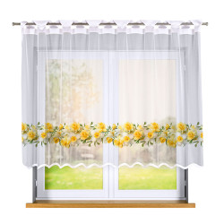 ŻONKILE Żółta firanka gotowa żakardowa 240x140 cm