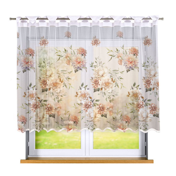 MANILA Biała firanka gotowa żakardowa 240x140 cm