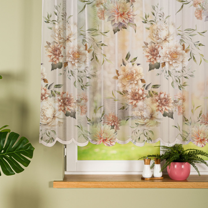 MANILA Biała firanka gotowa żakardowa 240x140 cm
