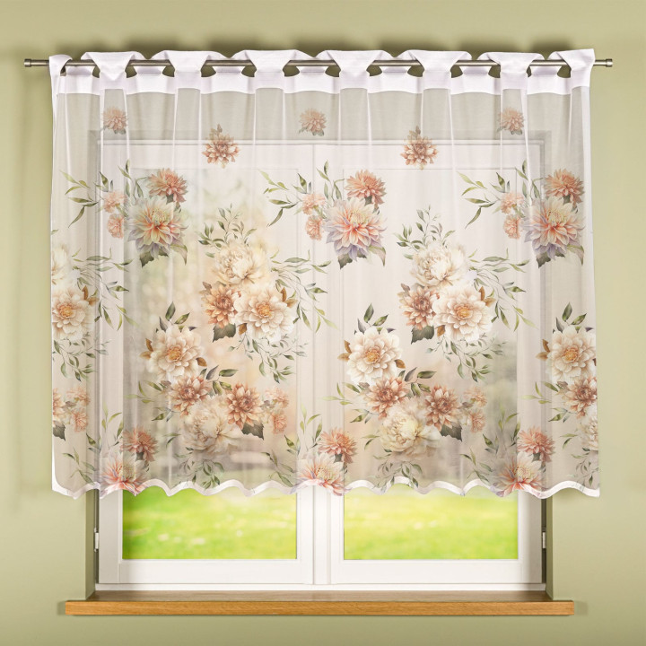 MANILA Biała firanka gotowa żakardowa 240x140 cm