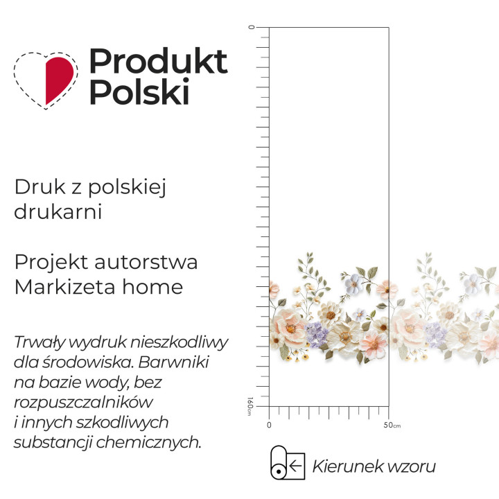 KWIATY Z EFEKTEM WYSZYWANIA Biała firanka gotowa żakardowa 250x160 cm