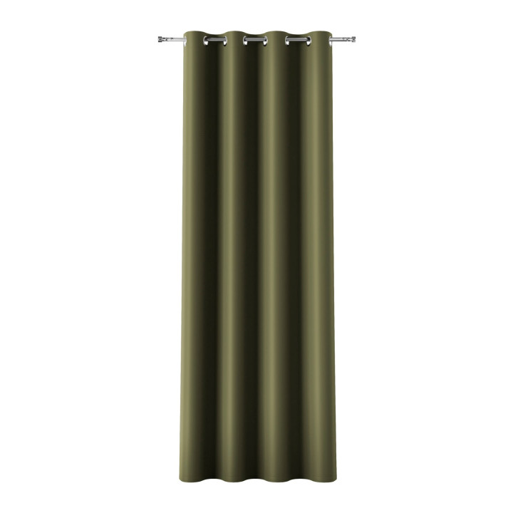 DONA Zielonoszara zasłona gotowa na przelotkach 140x250 cm