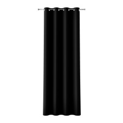 DONA Czarna zasłona gotowa na przelotkach z tkaniny zaciemniającej blackout 140x240 cm