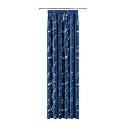 MARMA Zasłona gotowa na taśmie z welwetu 140x240 cm, granatowy ze srebrnym