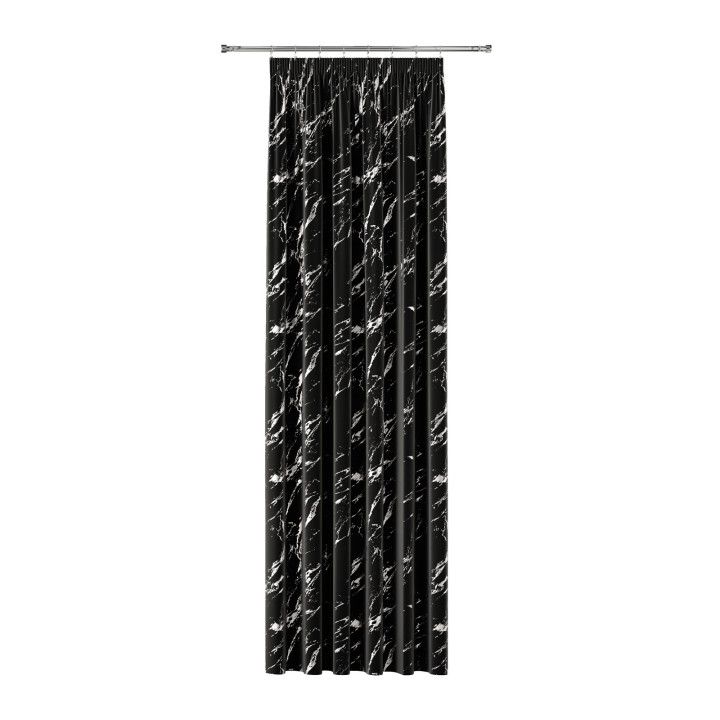 MARMA Zasłona gotowa na taśmie z welwetu 140x240 cm, czarny ze srebrnym