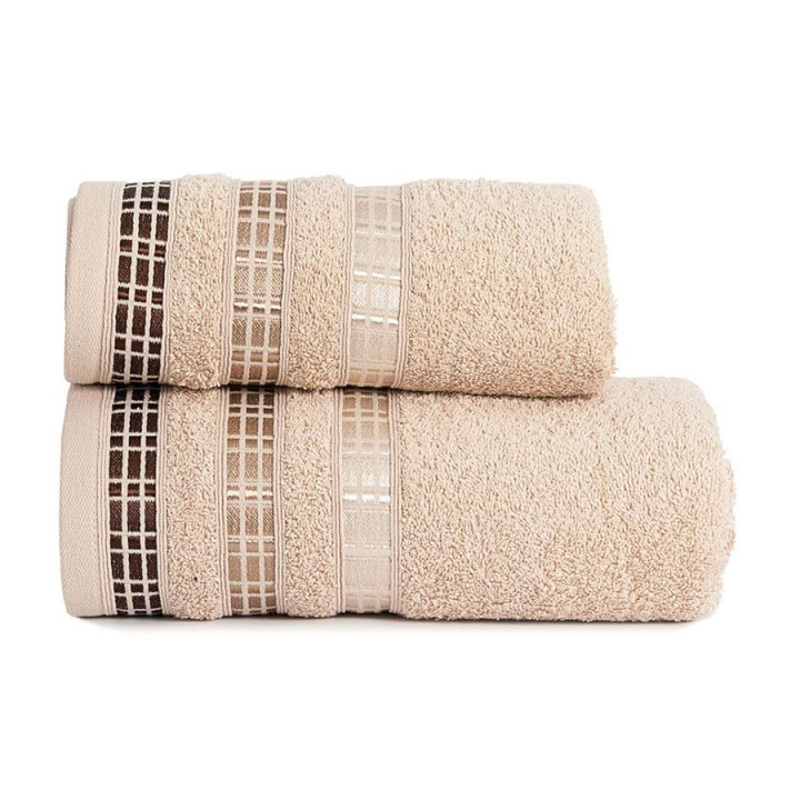 LUXURY Beżowy ręcznik z bawełny 50x90 cm