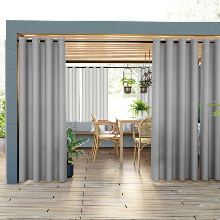 GARDENIA Zasłona gotowa na przelotkach, szerokość 140cm x wysokość 180cm, kolor 794 beżowo szary TD0025