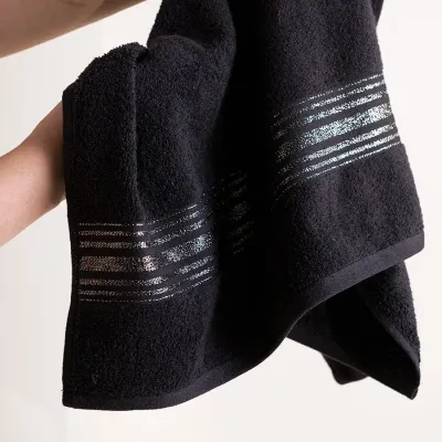 OSKAR ręcznik łazienkowy czarny 50×90 cm z bordiurą