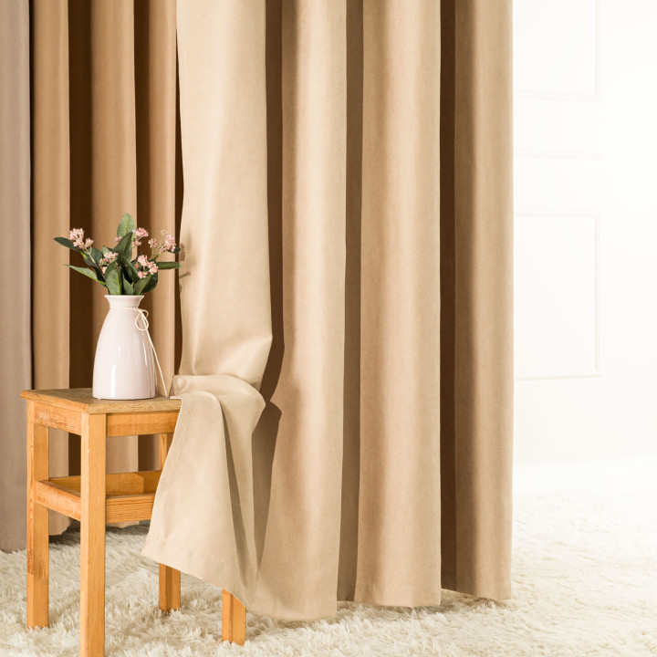 MILAS Zasłona gotowa na taśmie, szerokość 140 x wysokość 260cm,  kolor 003 cappuccino