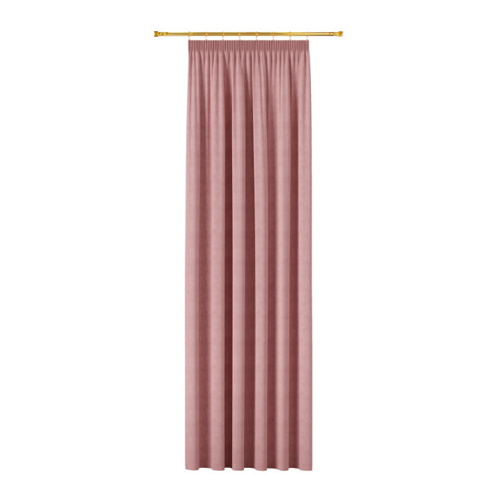 MILAS Zasłona gotowa na taśmie, szerokość 140 x wysokość 260cm,  kolor 019 pudrowy różowy, ciemny