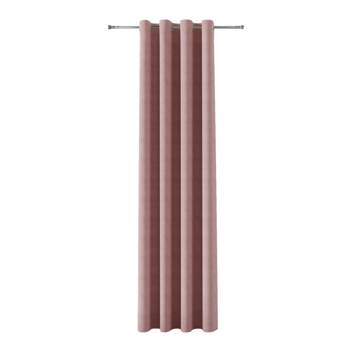 MILAS Zasłona gotowa na przelotkach, szerokość 140 x wysokość 260cm,  kolor 019 pudrowy różowy, ciemny
