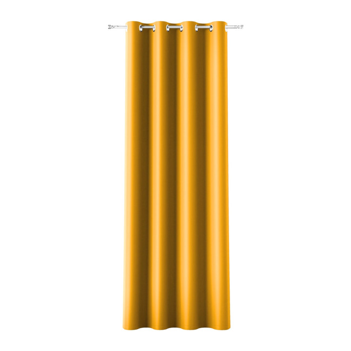 DONA Zasłona gotowa typu blackout na przelotkach, szerokość 140cm x wysokość 250cm, kolor 953 szafranowy