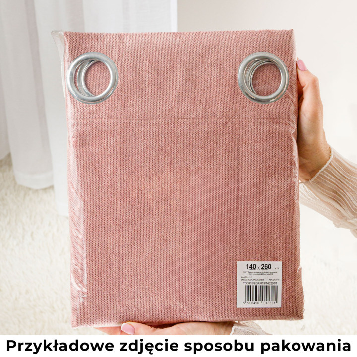 GARDENIA Zasłona gotowa na przelotkach, szerokość 140cm x wysokość 180cm, kolor 364 ciemny szarozielony