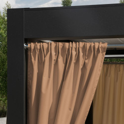 GARDENIA Zasłona gotowa na taśmie, szerokość 140cm x wysokość 250cm, kolor 008 ciepły brązowy