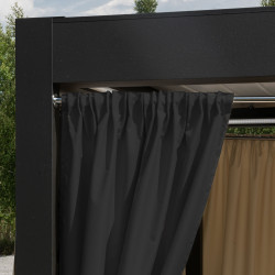 GARDENIA Zasłona gotowa na taśmie, szerokość 140cm x wysokość 250cm, kolor 039 czarny