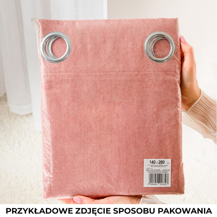 SOFT Zasłona gotowa na przelotkach, szerokość 140cm x wysokość 260cm, kolor 007 jasny brązowy
