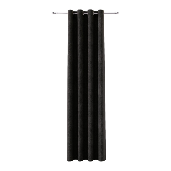 SOFT Zasłona gotowa na przelotkach, szerokość 140cm x wysokość 260cm, kolor 028 czarny