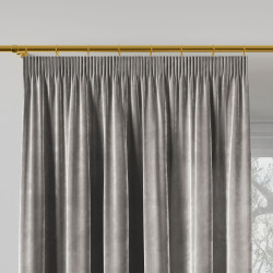 VELVI Zasłona gotowa na taśmie, szerokość 140 x wysokość 240cm, kolor 005 jasny szary