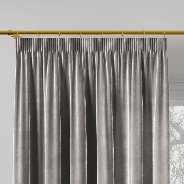 VELVI Zasłona gotowa na taśmie, szerokość 140 x wysokość 250cm, kolor 005 jasny szary