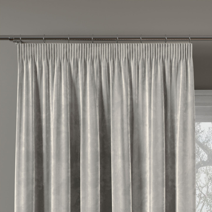 VELVI Zasłona gotowa na taśmie, szerokość 140 x wysokość 250cm, kolor 020 szary
