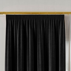 VELVI Zasłona gotowa na taśmie, szerokość 140 x wysokość 230cm, kolor 111 czarny