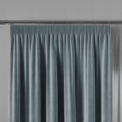 VELVI Zasłona gotowa na taśmie, szerokość 140 x wysokość 260cm, kolor 063 niebieski