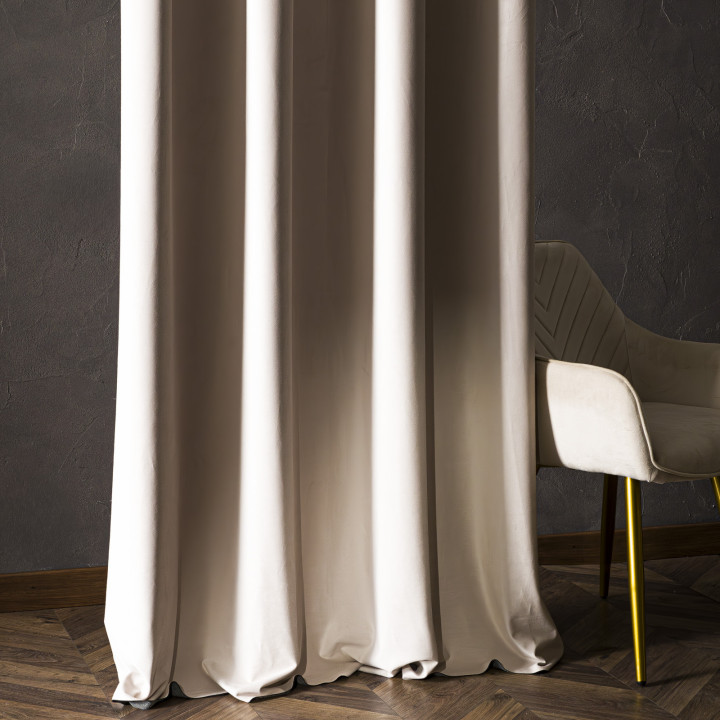 BLACKOUT VELVET Zasłona gotowa na taśmie, szerokość 140cm x wysokość 230cm, kolor 016 kremowy BLAVEL/ZGT/016/140230/1