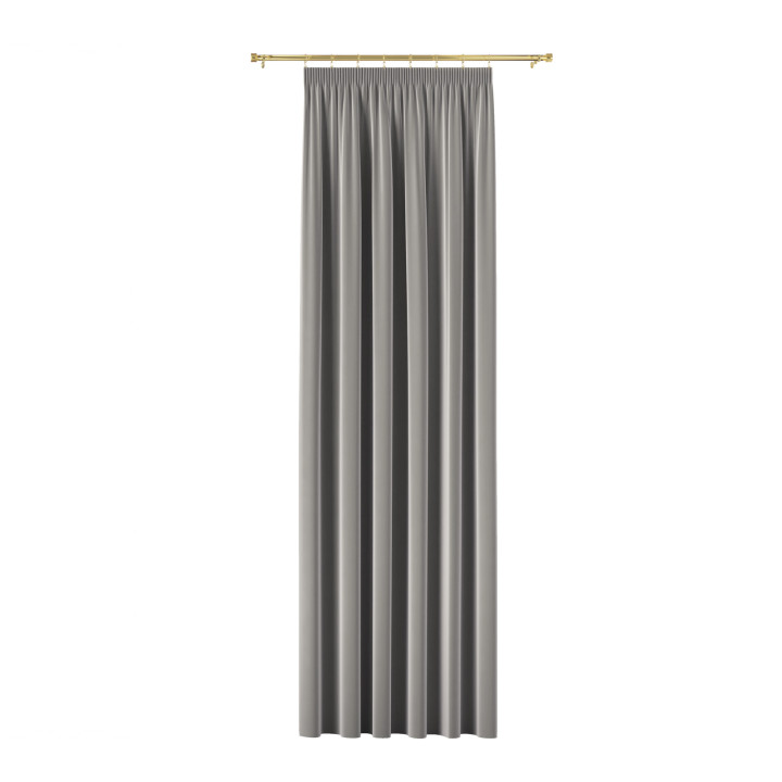 BLACKOUT VELVET Zasłona gotowa na taśmie, szerokość 140cm x wysokość 240cm, kolor 005 jasny szary BLAVEL/ZGT/005/140250/1