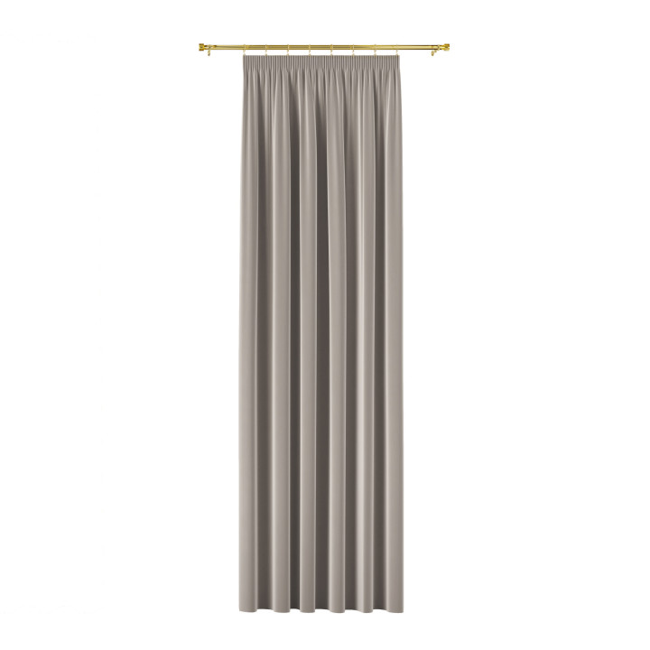 BLACKOUT VELVET Zasłona gotowa na taśmie, szerokość 140cm x wysokość 230cm, kolor 017 szaro-beżowy BLAVEL/ZGT/017/140230/1