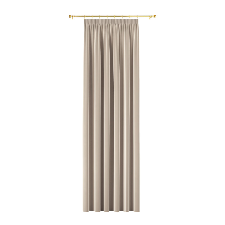 BLACKOUT VELVET Zasłona gotowa na taśmie, szerokość 140cm x wysokość 250cm, kolor 015 ciemny kremowy BLAVEL/ZGT/015/140250/1