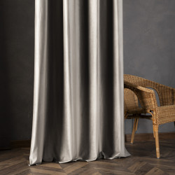 BLACKOUT VELVET Zasłona gotowa na taśmie, szerokość 140cm x wysokość 240cm, kolor 017 szaro-beżowy BLAVEL/ZGT/017/140240/1