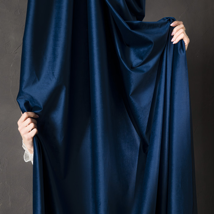 BLACKOUT VELVET Zasłona gotowa na taśmie, szerokość 140cm x wysokość 230cm, kolor 011 granatowy BLAVEL/ZGT/011/140230/1