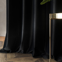 BLACKOUT VELVET Zasłona gotowa na taśmie, szerokość 140cm x wysokość 250cm, kolor 111 czarny BLAVEL/ZGT/111/140250/1