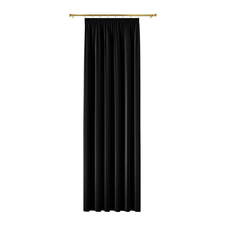 BLACKOUT VELVET Zasłona gotowa na taśmie, szerokość 140cm x wysokość 250cm, kolor 111 czarny BLAVEL/ZGT/111/140250/1