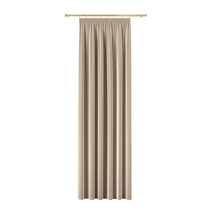 BLACKOUT VELVET Zasłona gotowa na taśmie, szerokość 140cm x wysokość 230cm, kolor 001 ciemny beżowy BLAVEL/ZGT/001/140230/1