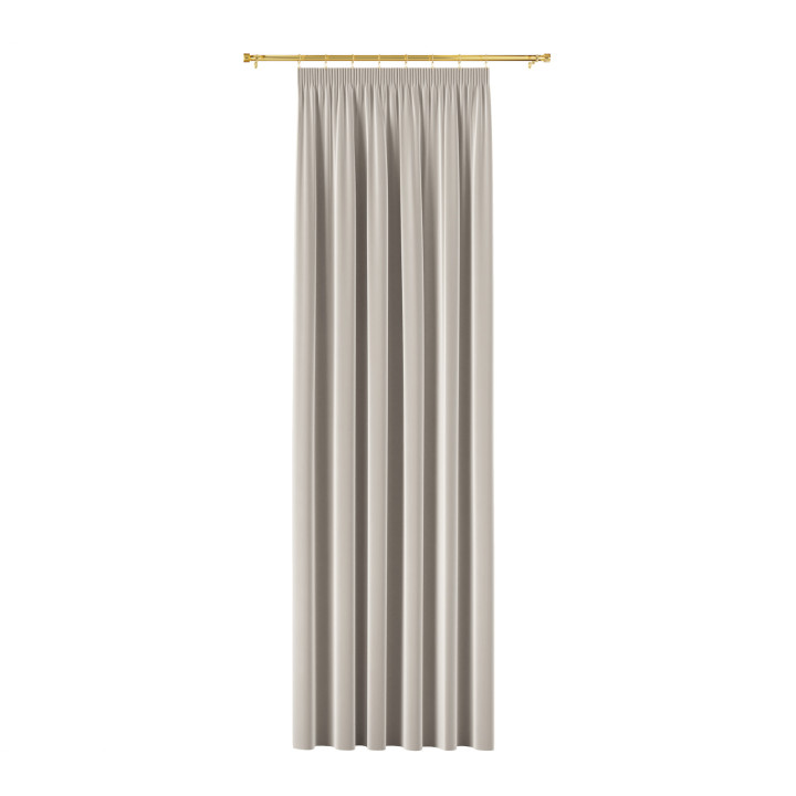 BLACKOUT VELVET Zasłona gotowa na taśmie, szerokość 140cm x wysokość 230cm, kolor 018 ciepły jasny szary BLAVEL/ZGT/018/140230/1