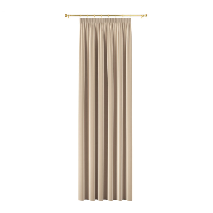 BLACKOUT VELVET Zasłona gotowa na taśmie, szerokość 140cm x wysokość 240cm, kolor 003 jasny beżowy BLAVEL/ZGT/003/140240/1