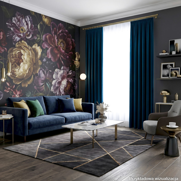 BLACKOUT VELVET Zasłona gotowa na taśmie, szerokość 140cm x wysokość 240cm, kolor 011 granatowy BLAVEL/ZGT/011/140240/1