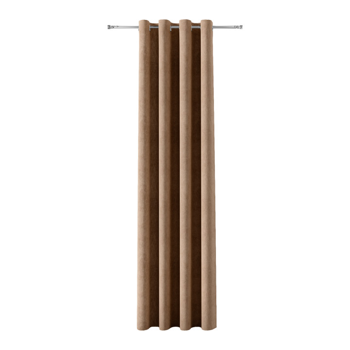 SOFT Zasłona gotowa na przelotkach, szerokość 140cm x wysokość 260cm, kolor 007 jasny brązowy