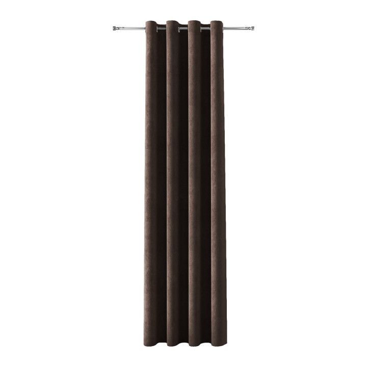 SOFT Zasłona gotowa na przelotkach, szerokość 140cm x wysokość 260cm, kolor 009 ciemny chłodny brązowy